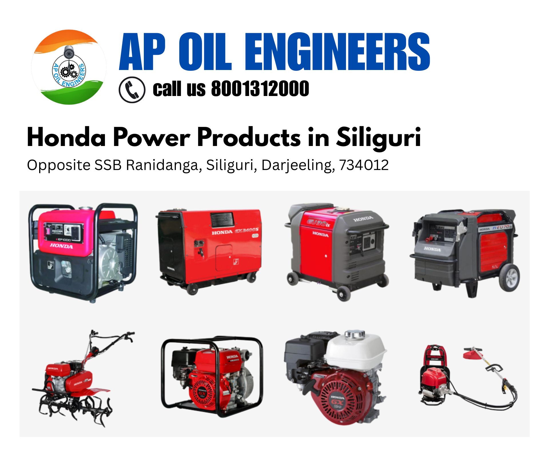 Best Honda Power Products in Siliguri (Honda Generators, Water Pumps, Engines etc)- AP Oil Engineers